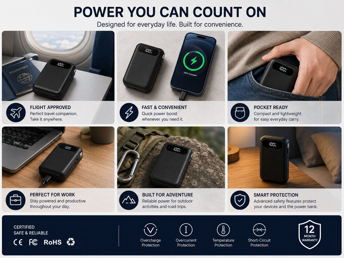 SnapCharge™ Compact Cable-Free Power Bank