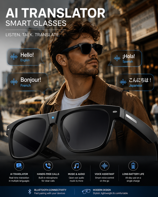 VisionAir™ AI Translator Smart Glasses